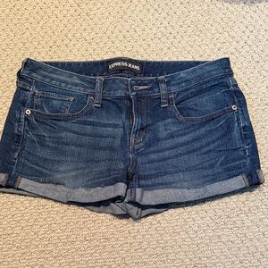 Express Dark Blue Jean Shorts